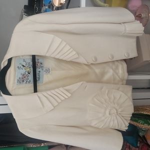 Anthroplogie cream Jacket